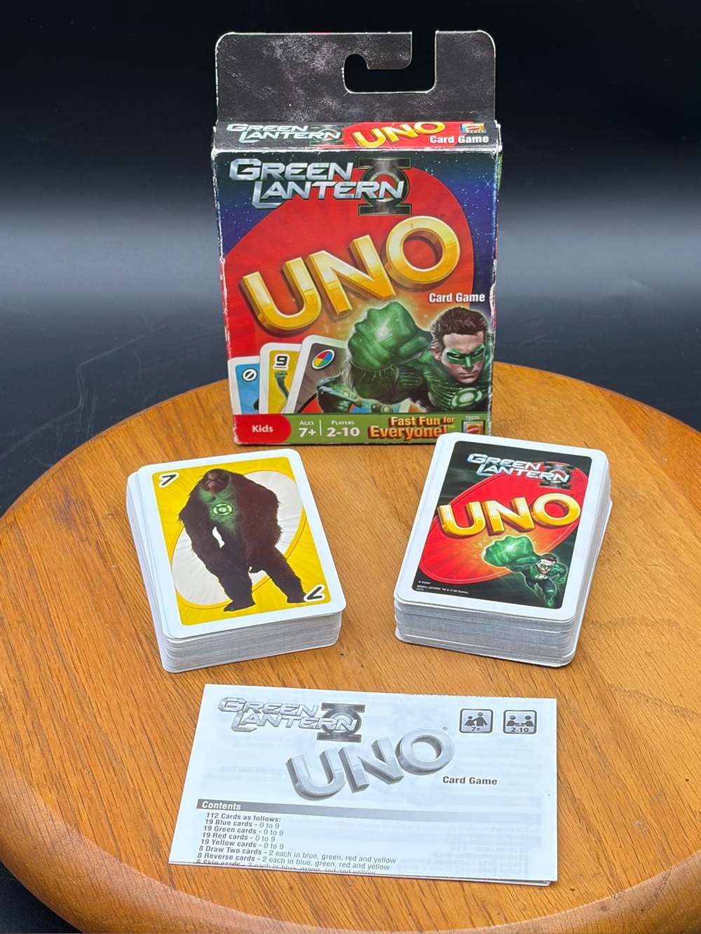 Green Lantern Uno Card Game 2011 w/ Box & Instructions Mattel Games Warner Bros